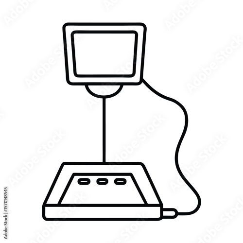 Portable ultrasound scanner device medical line art Vector illustration
