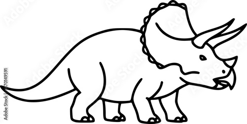 Triceratops Dinosaur Outline Icon