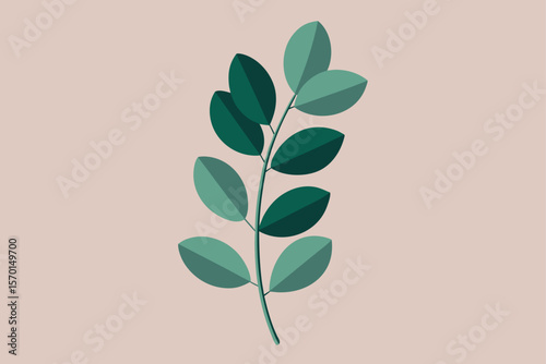 Eucalyptus Flatlay with Soft Shadowing