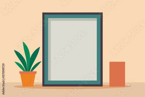 Framed Empty Picture Leaning Against Wall