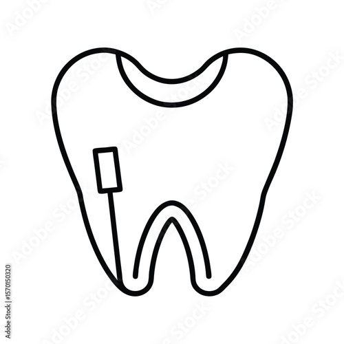 Teeth whitening kit LED light flat line drawing Vector illustration