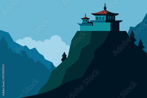 A Quiet Monastery on a Cliff Edge in the Himalayas