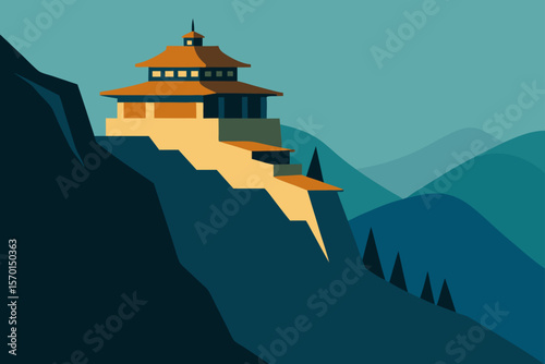 A Quiet Monastery on a Cliff Edge in the Himalayas