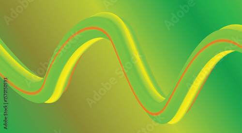 Blend 3D Flowing Gradient Green Background Design Stylized Art Vector Illustration