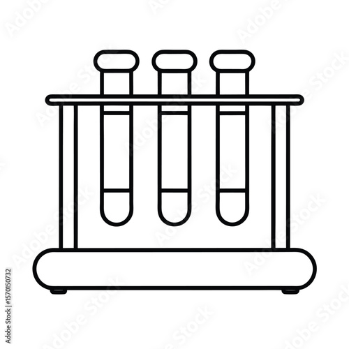 Test tube rack colored labels clinical outline Vector illustration