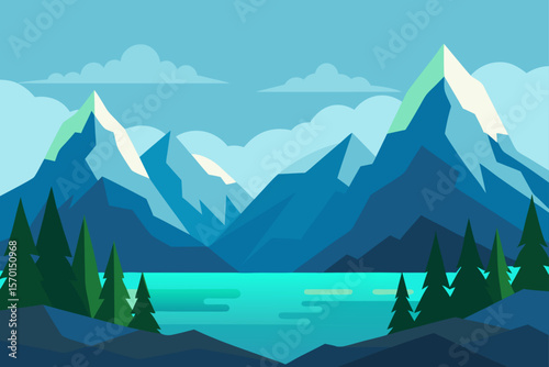 Majestic Mountain Landscape Serene Peaks Lush Forest