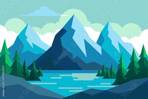 Majestic Mountain Landscape Serene Peaks Lush Forest