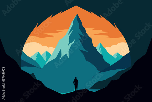 Majestic Mountain Vista a Silhouette of Adventure