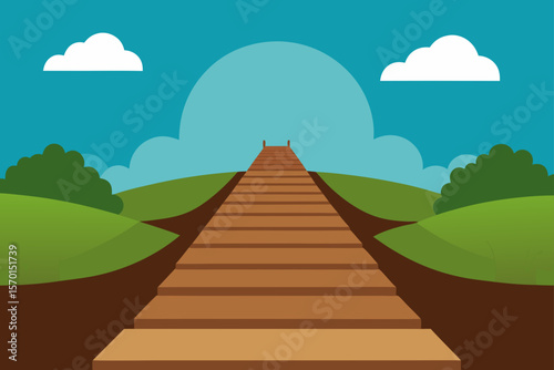 Serene Wooden Pathway A Journey to Tranquility