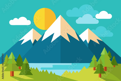 Summer Landscape with Mountains
