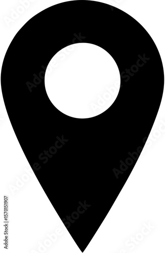 36.epsMap Pin Silhouette – Black Location Icon for Travel, Navigation, and Place Markers