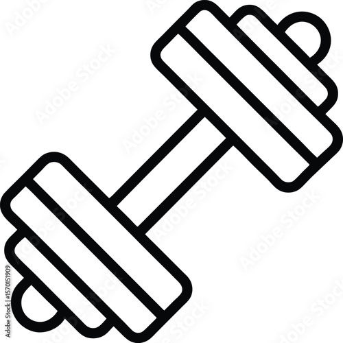 Dumbbell Outline: Fitness Icon

