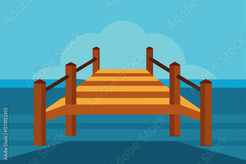Wooden Bridge Over the Sea