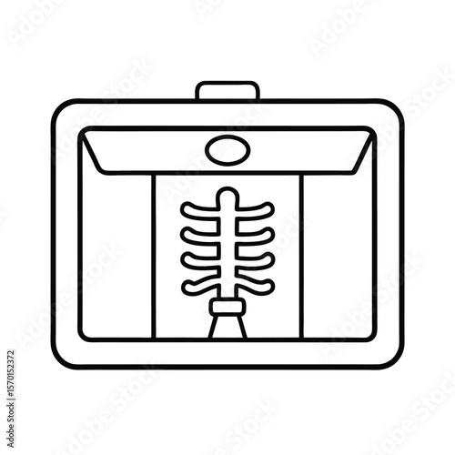 X ray viewer lightbox skeletal image flat Vector illustration