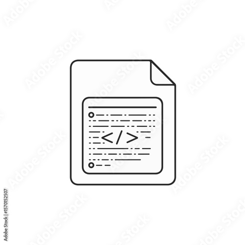 An outline of a document representing computer code, focusing on coding and software.