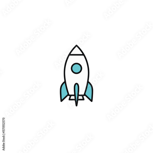 A simple and clean illustration of a rocket ship.