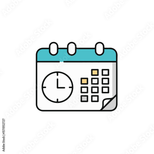 A close-up image of a calendar, with a clock icon, perfectly capturing the essence of time management and organization.