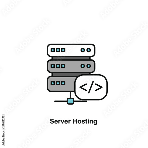 Server hosting with programming symbols.