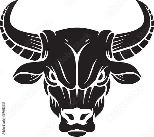 Fierce Bull Head Black Icon