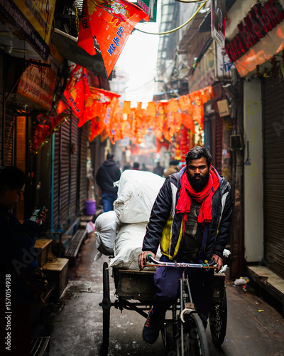 Street Photography Man Cart