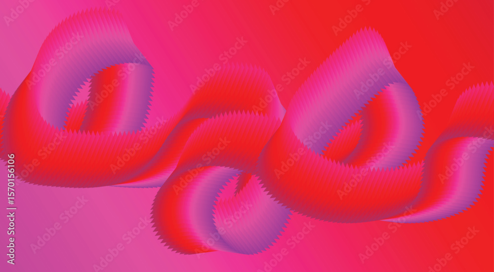 Obraz premium Abstract Wave Background Gradient Pink Design Stylized Lines Art Vector Illustration