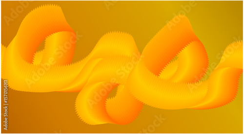Abstract Wave Background Gradient Orange Yellow Color Design Stylized Lines Art Vector Illustration