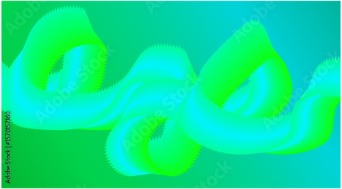 Abstract Wave Background Gradient Green Cyan Color Design Stylized Lines Art Vector Illustration
