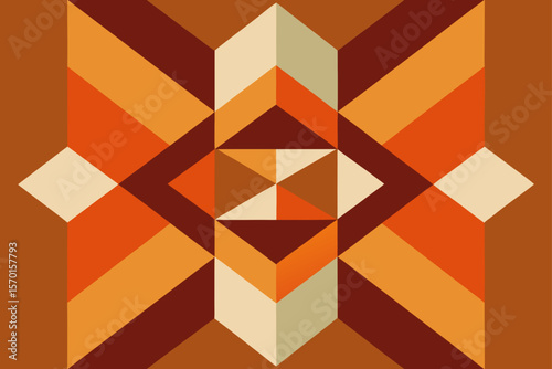 Geometric Pattern Artwork in Warm Neutrals