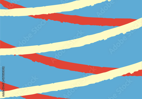 Fondo azul con trazos de pincel amarillo y rojos