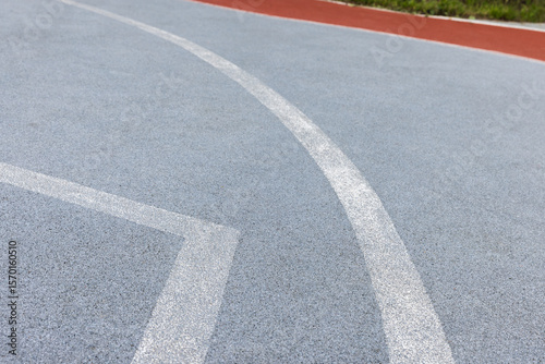 Wallpaper Mural White lines and contrasting colors create an abstract view of sports ground Torontodigital.ca