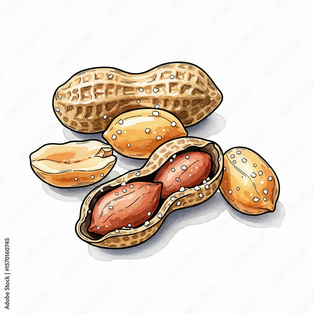 Obraz premium Scattered Roasted Peanuts
