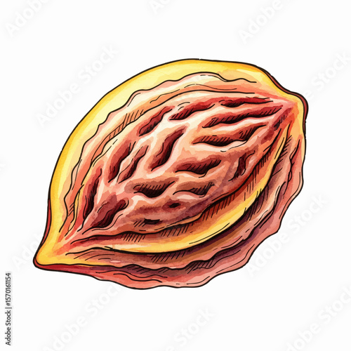 A Sculpted Peach Pit