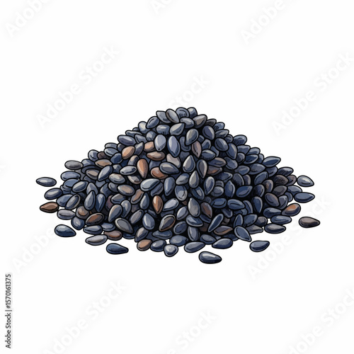 A Pile of Black Sesame Seeds