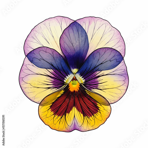A Pressed Pansy Flower