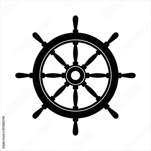 Nautical ship helm steering wheel boat