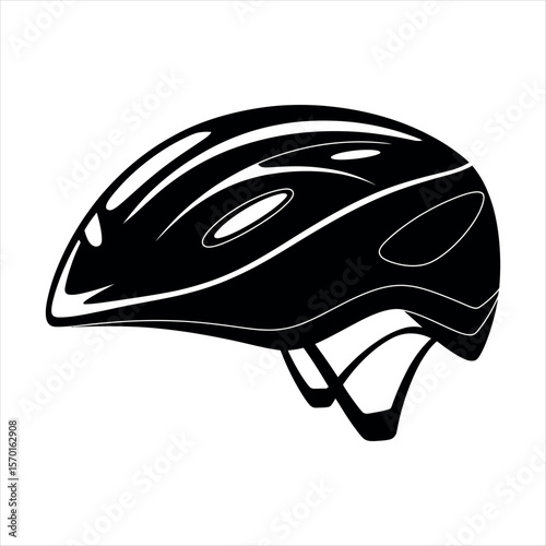Black bicycle helmet with white accents cycling safety