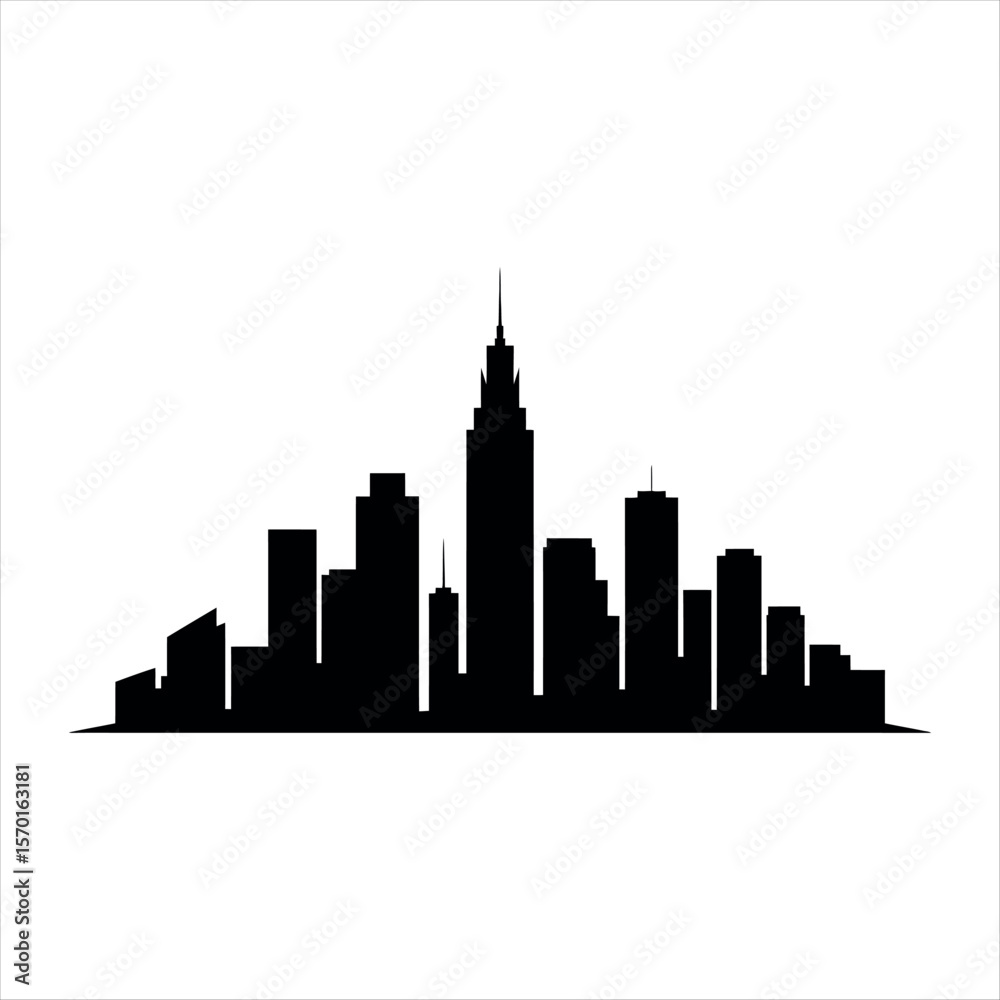 Obraz premium Black city skyline silhouette cityscape urban