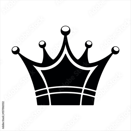 Black crown with rounded points regal royal