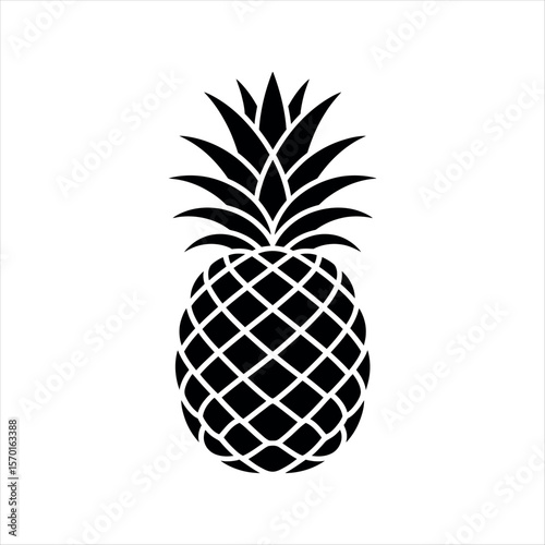 Black pineapple silhouette fruit tropical
