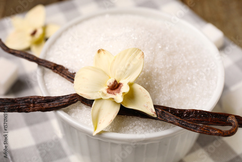 Vanilla pods and flower wit...