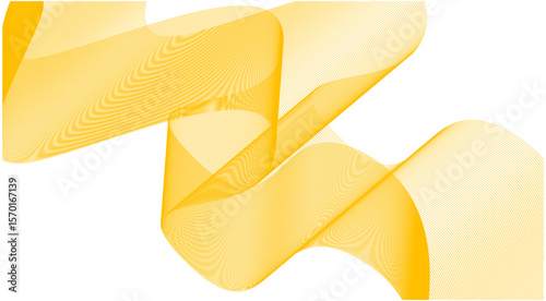 Abstract Wave Background Yellow Design Stylized Lines Art Vector Illustration