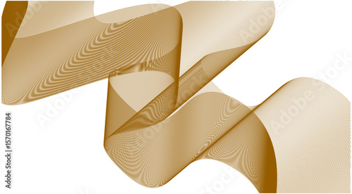 Abstract Wave Background Brown Design Stylized Lines Art Vector Illustration
