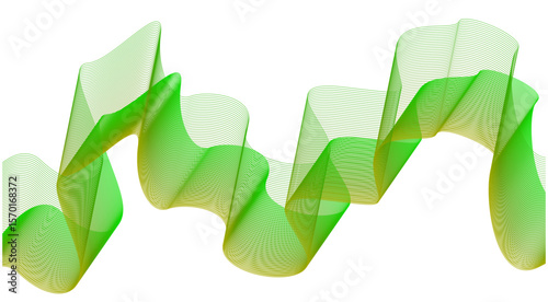 Abstract Wave Background Design Green Gradient Stylized Lines Art Vector Illustration