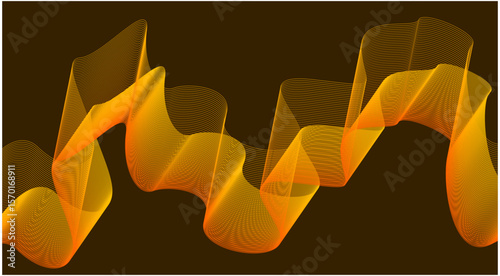 Abstract Wave Background Design Orange Gradient Color Stylized Lines Art Vector Illustration