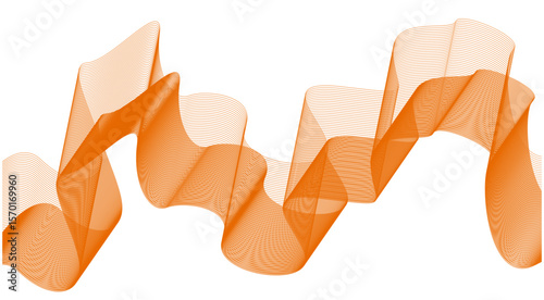 Abstract Wave Background Design Orange Stylized Lines Art Vector Illustration
