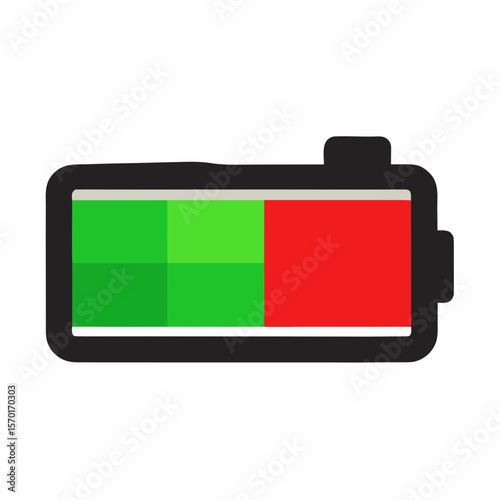 Battery charge indicator green red power level