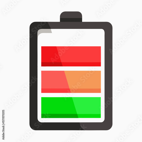 Battery charge indicator red orange green power energy