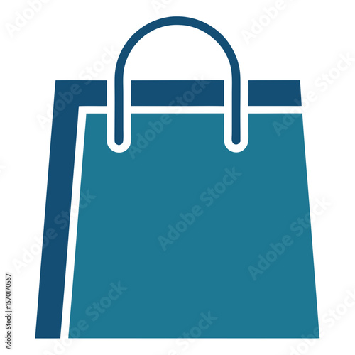 Teal shopping bag with dark blue handles tote bag carrier