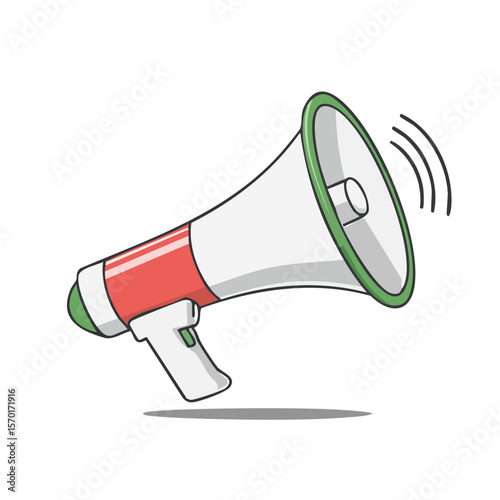 Cartoon megaphone illustration concept promotion voice communication announcement marketing bullhorn loudspeaker