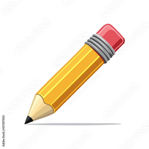 Yellow Pencil Writing a Line on Black Background, School Education Design Element